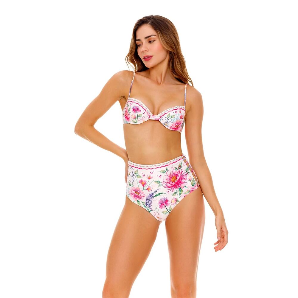 Agua Bendita Swimwear Bikini Set Underwired Top Irene Chroma and Bottom Sz S NWT